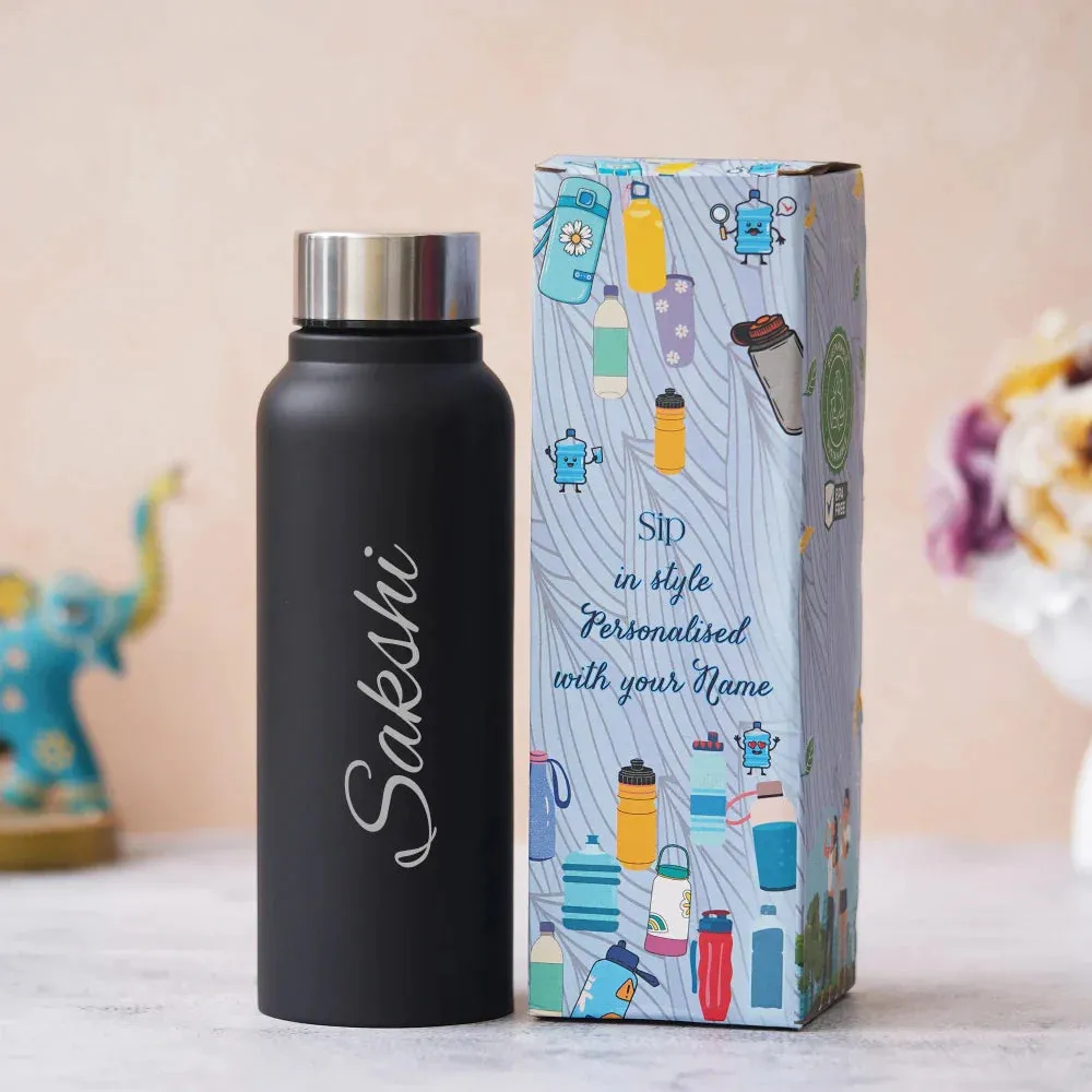 Customized Water Bottle for Unisex - Black