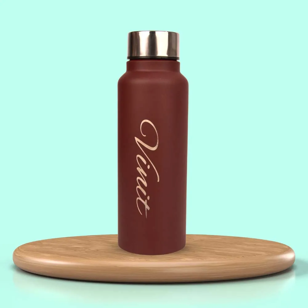 Customized Water Bottle for Unisex - Brown