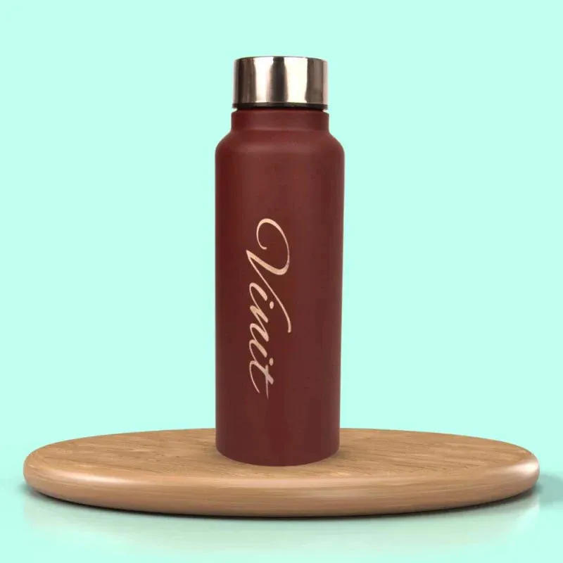 Customized Water Bottle for Unisex - Brown