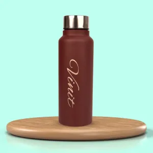 Customized Water Bottle for Unisex - Brown