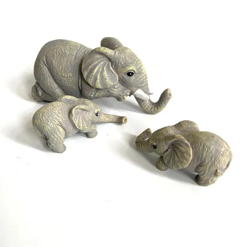 Cute Elephant Figures Haning Resin Crafts Home Decoration Three Piece Sets