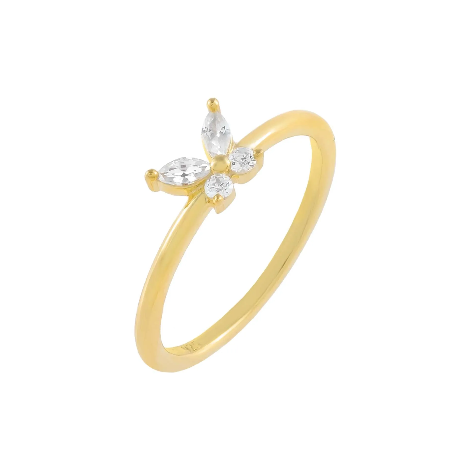 CZ Crystal Butterfly Ring