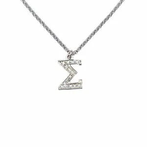 CZ Greek Letter Necklace