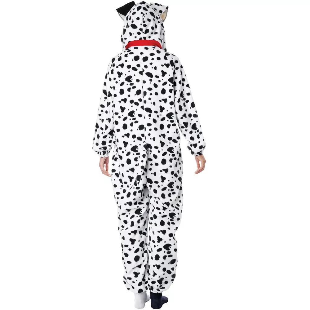 Dalmatian Fleece Jumpsuit Adult Costume