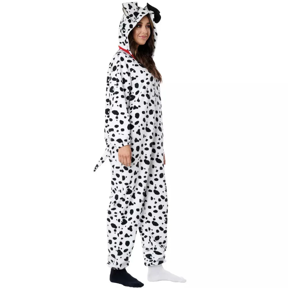 Dalmatian Fleece Jumpsuit Adult Costume