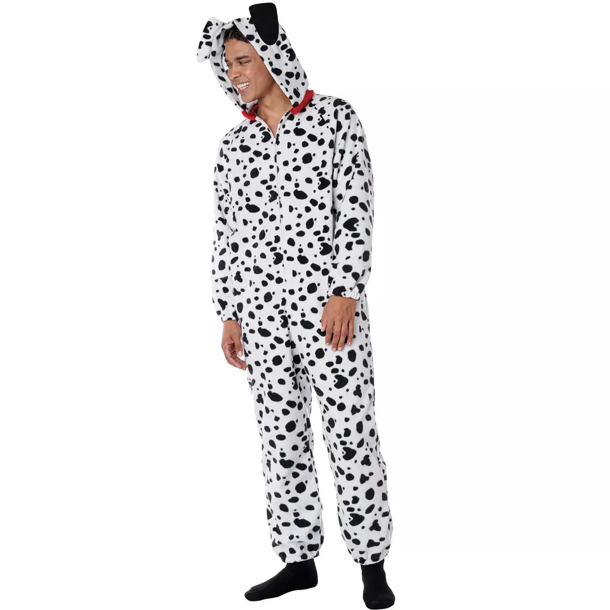 Dalmatian Fleece Jumpsuit Adult Costume