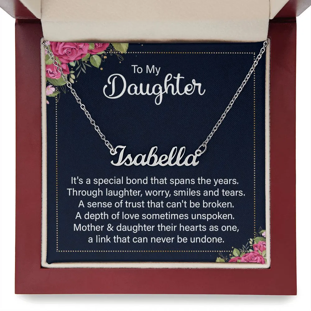 Daughter Name Necklace, From Mom-Our special bond