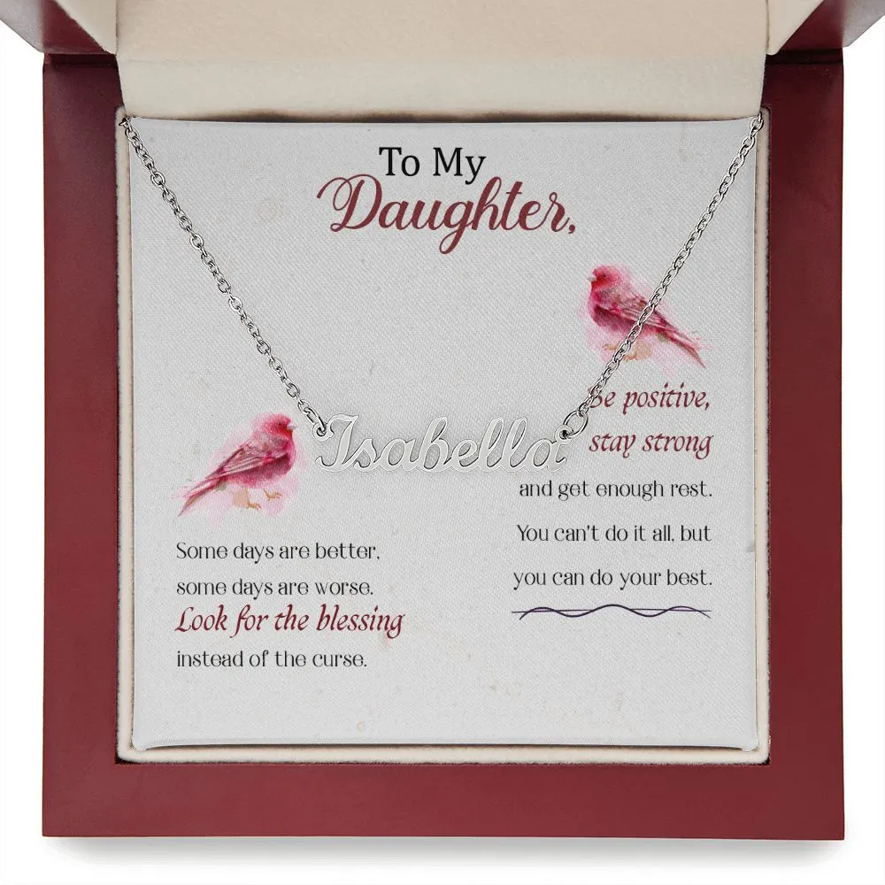 Daughter Name Necklace-Look for the blessing