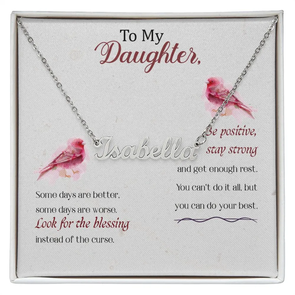 Daughter Name Necklace-Look for the blessing