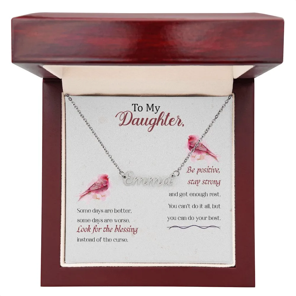 Daughter Name Necklace-Look for the blessing