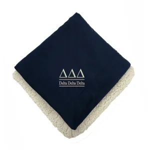 Delta Delta Delta Sherpa Throw Blanket