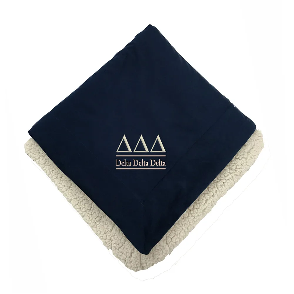 Delta Delta Delta Sherpa Throw Blanket