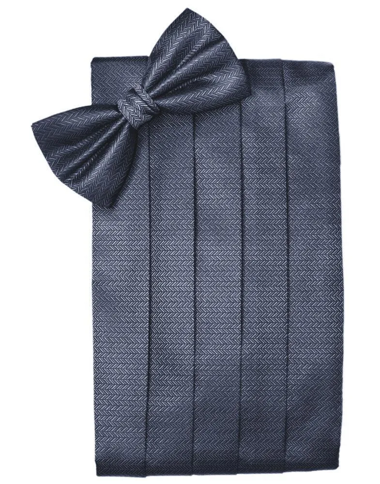 Desert Blue Herringbone Kids Cummerbund