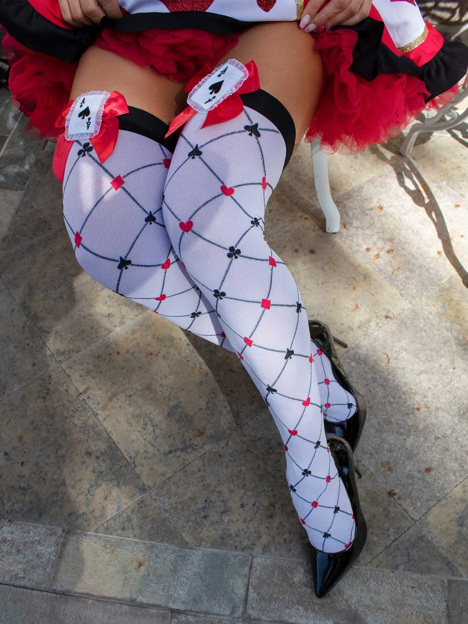 Diamond Card Suit Thigh Highs
