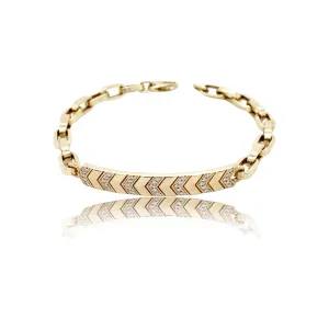 Diamond Chevron Link ID Bracelet