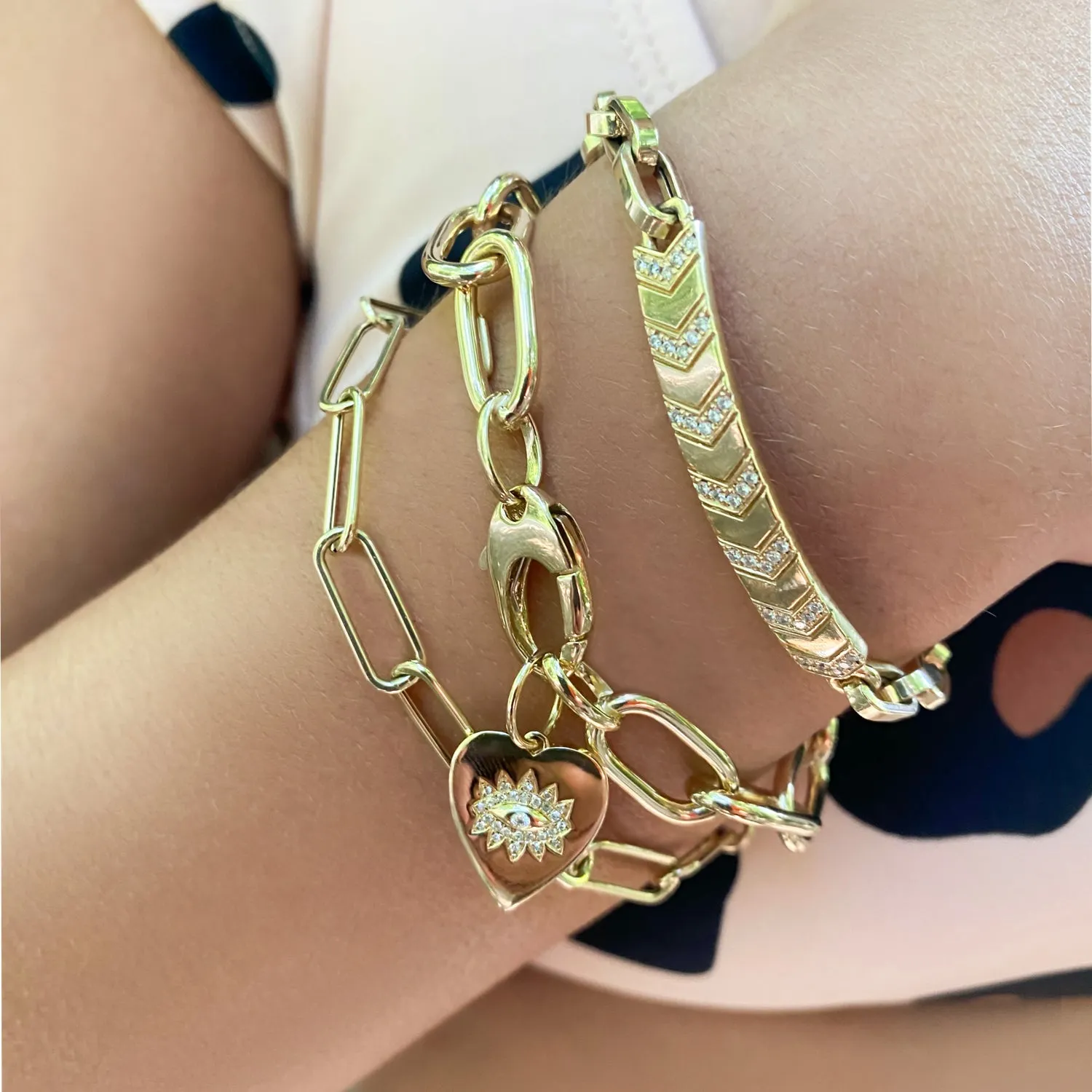 Diamond Chevron Link ID Bracelet