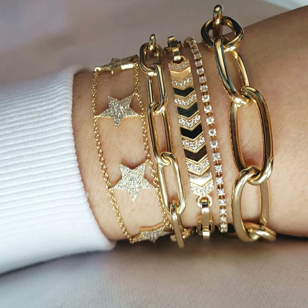 Diamond Chevron Link ID Bracelet