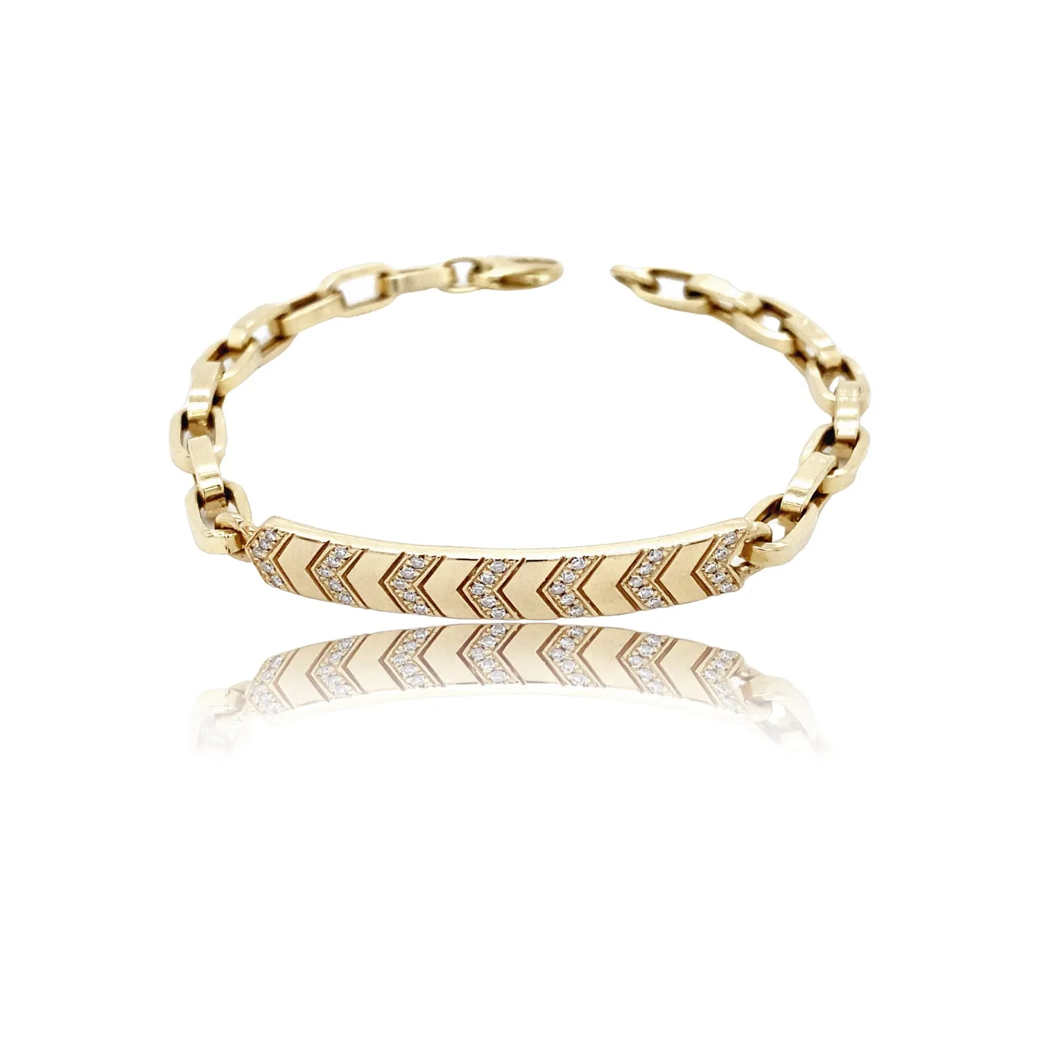 Diamond Chevron Link ID Bracelet