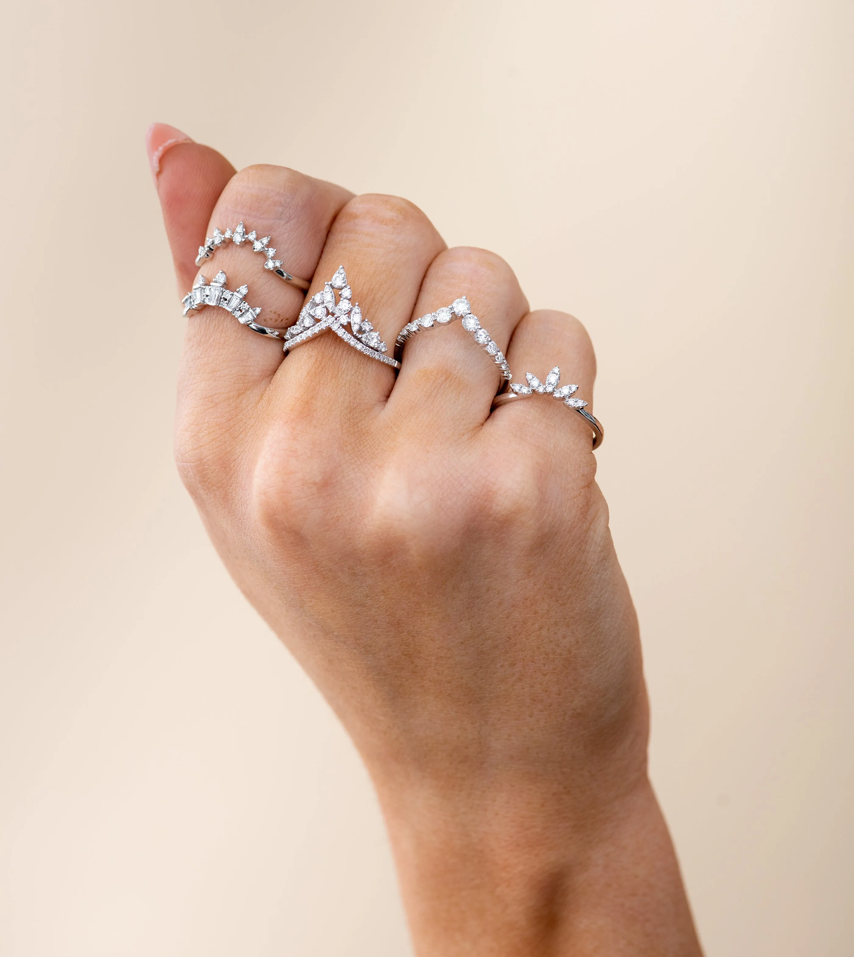 Diamond Queen Chevron Ring