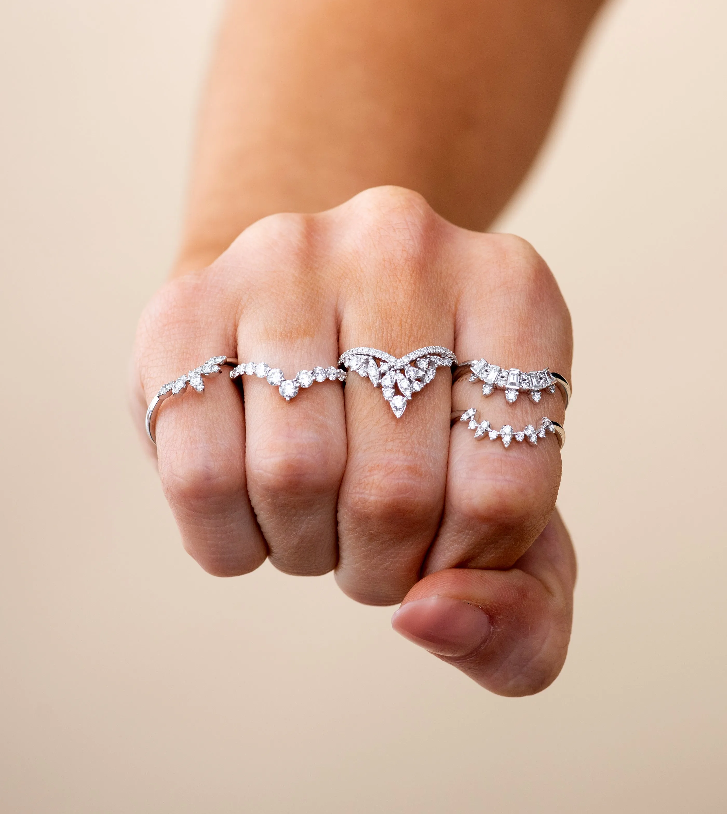 Diamond Queen Chevron Ring