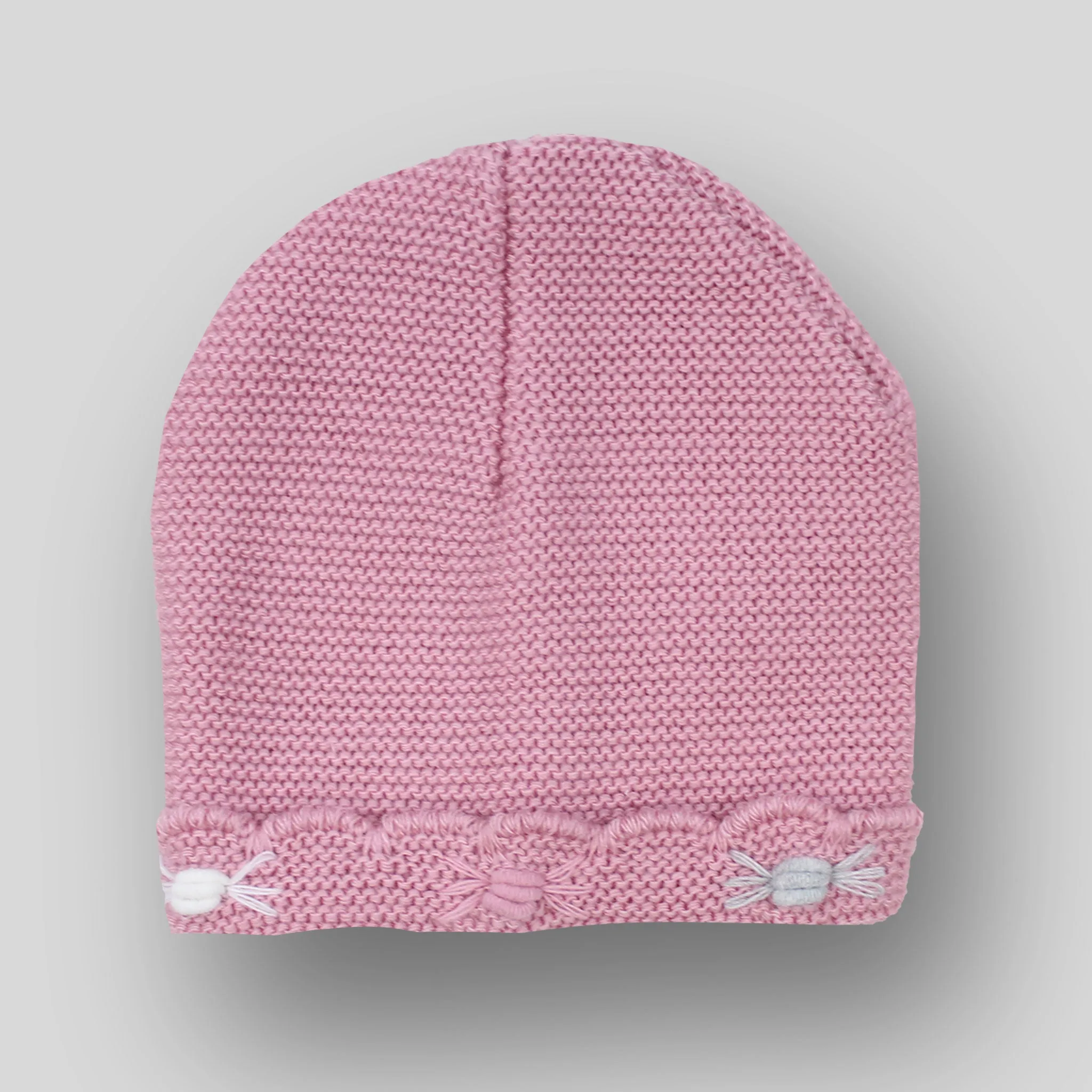 Dusty Baby Pink Knitted Hat - Newborn