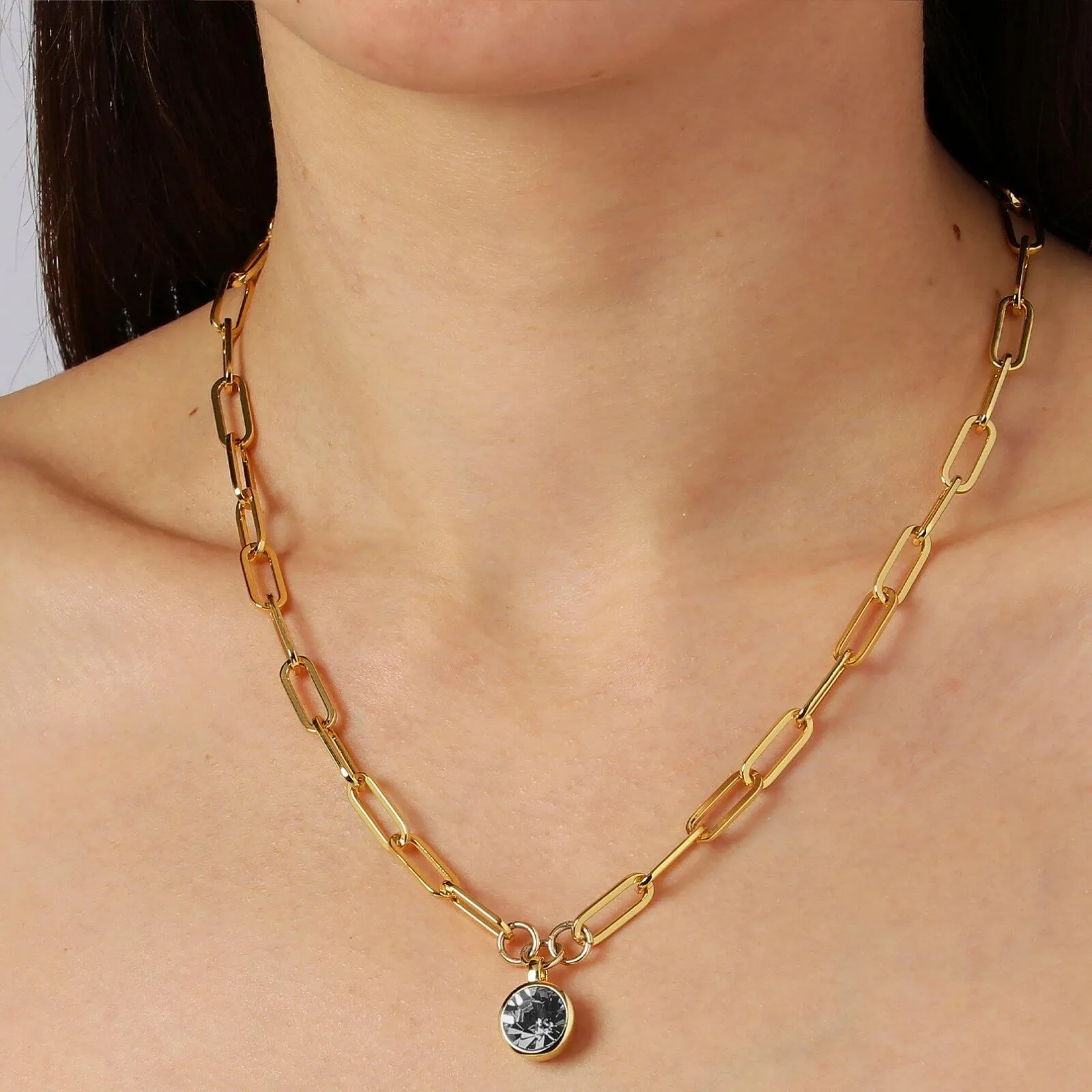 Dyrberg Kern Lisanna Gold Necklace - Grey