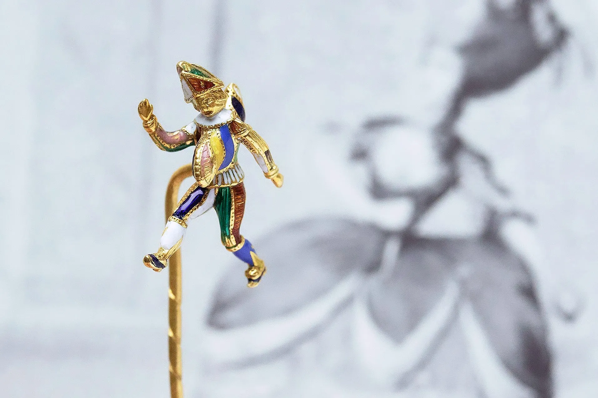 Early 19th Century 'Punch' Enamel Stick Pin
