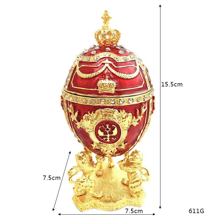 Easter Egg Enamel Painted Metal Home Decor Ishtar Catholic Church Utensils Orthodox Jewelry Box Rhinestones Trinket Craft Gift
