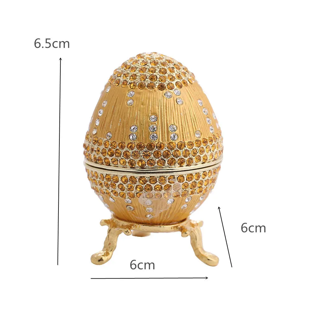 Easter Egg Enamel Painted Metal Home Decor Ishtar Catholic Church Utensils Orthodox Jewelry Box Rhinestones Trinket Craft Gift