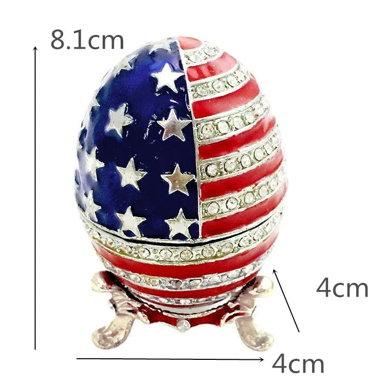 Easter Egg Metal Home Decor Cathilic Enamel Ishtar Church Utensils Christmas Gift Jewely Organizer