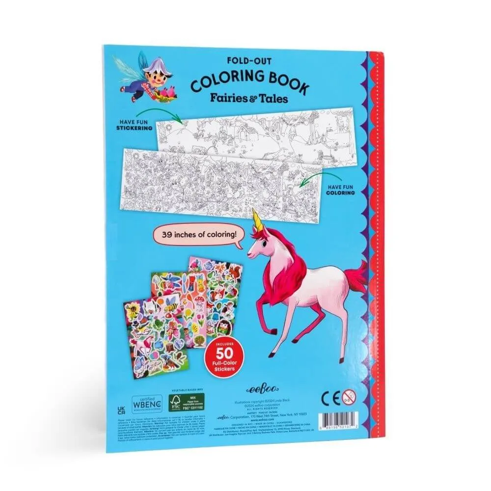 EeBoo Fold Out Colouring Book – Fairies & Tales