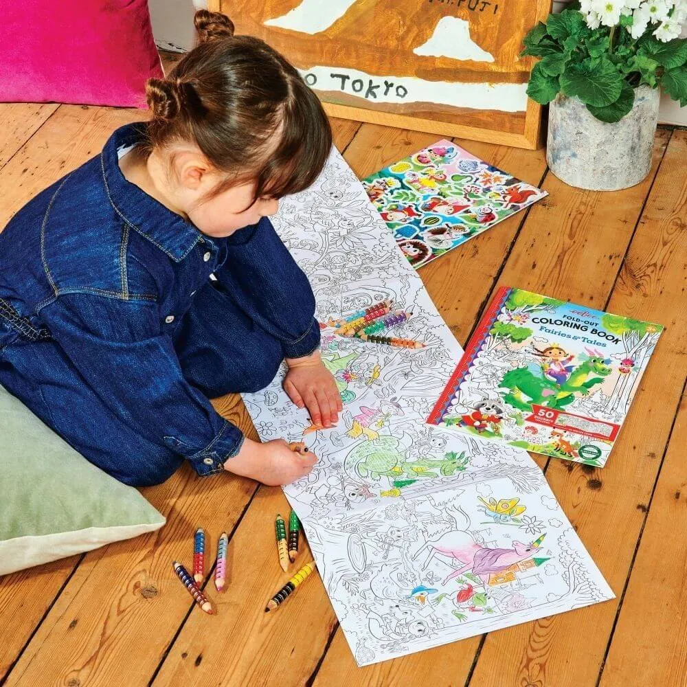 EeBoo Fold Out Colouring Book – Fairies & Tales