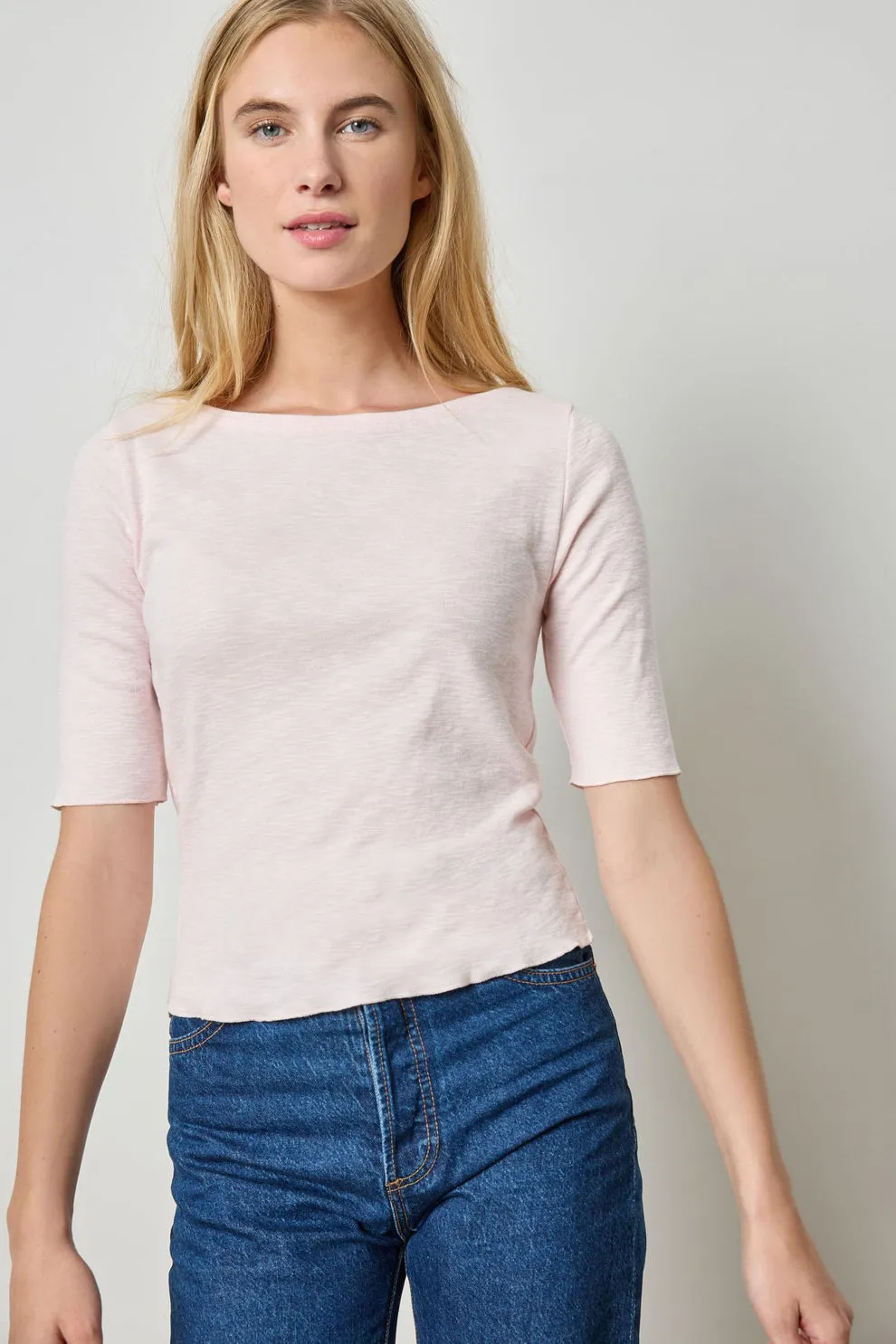 Elbow Sleeve Boatneck tee PA2907
