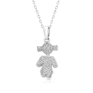 Embellished Girl Pendant - .15 Carat