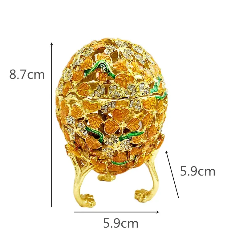 Enamel Easter Egg Home Decor Metal Crafts Catholic Church Utensils Jewelry Box Diamond Inlaid Ornaments Orthdox Gift