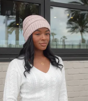 Everyday Knitted Beanie(Light Pink)