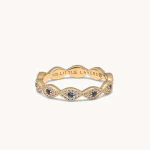 Evil Eye All Around Ring- Gold