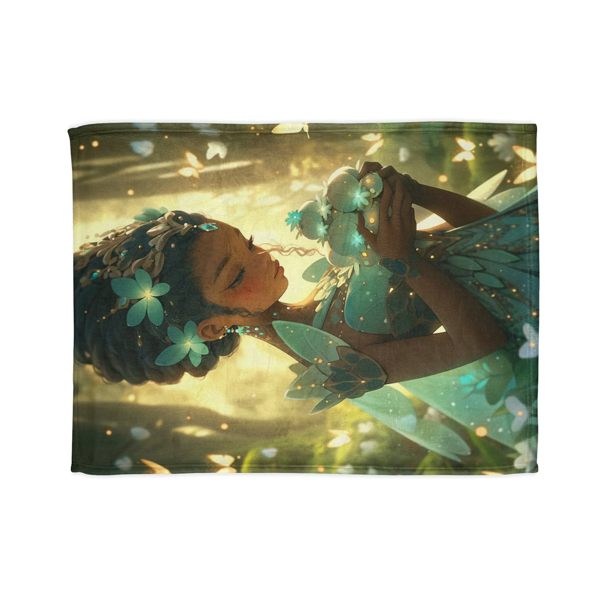 Fae land Companion Green Dew  Polyester BlanketSoft Polyester Blanket