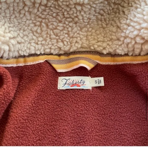 Faherty Ashbury Sherpa Pile Fleece Jacket, Size Small