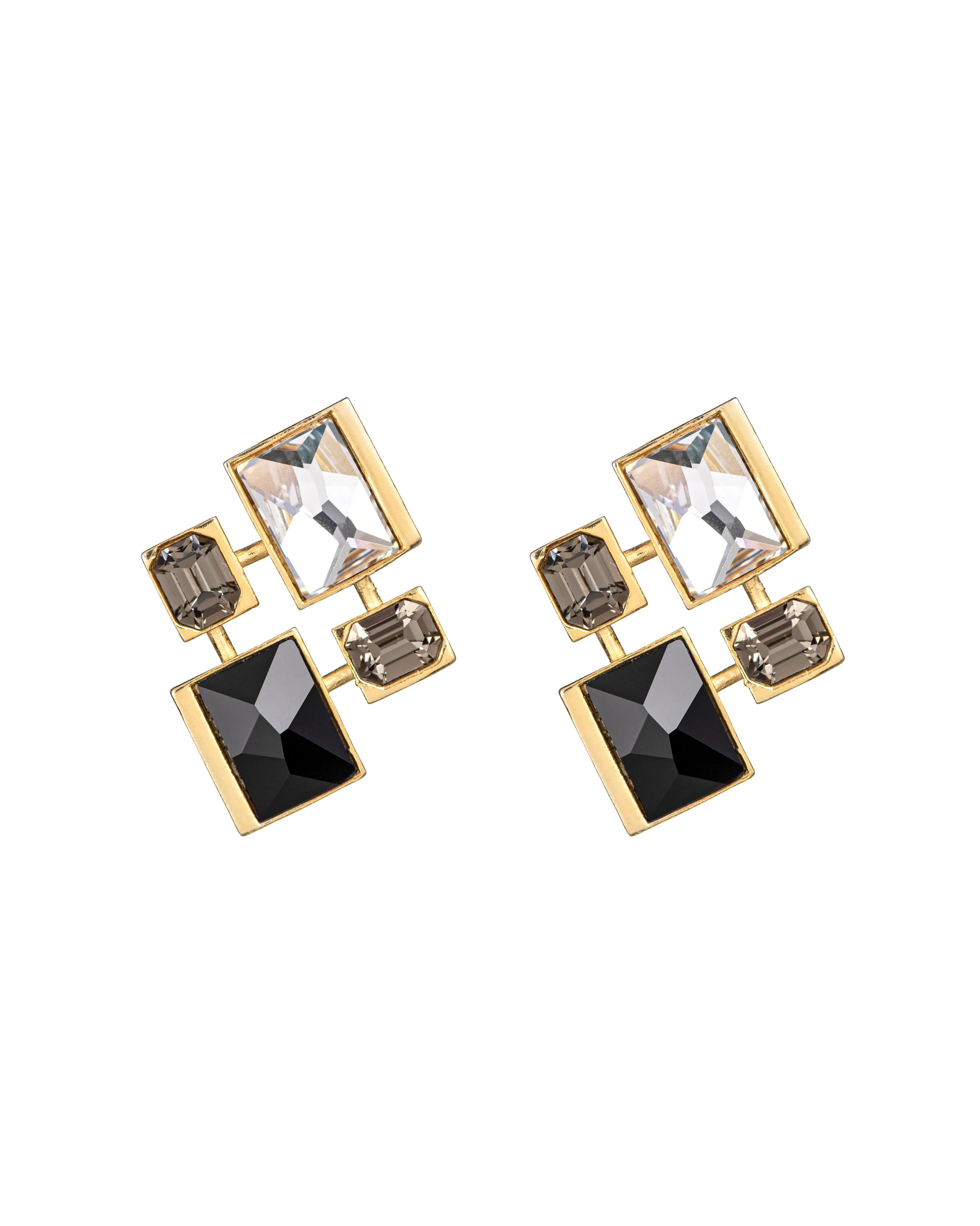 Fashion Jewelry-18k Gold Plated-Earring-Infinity Crystal Signature-Multi-VOYCE1046-Fashion Edit Voyce