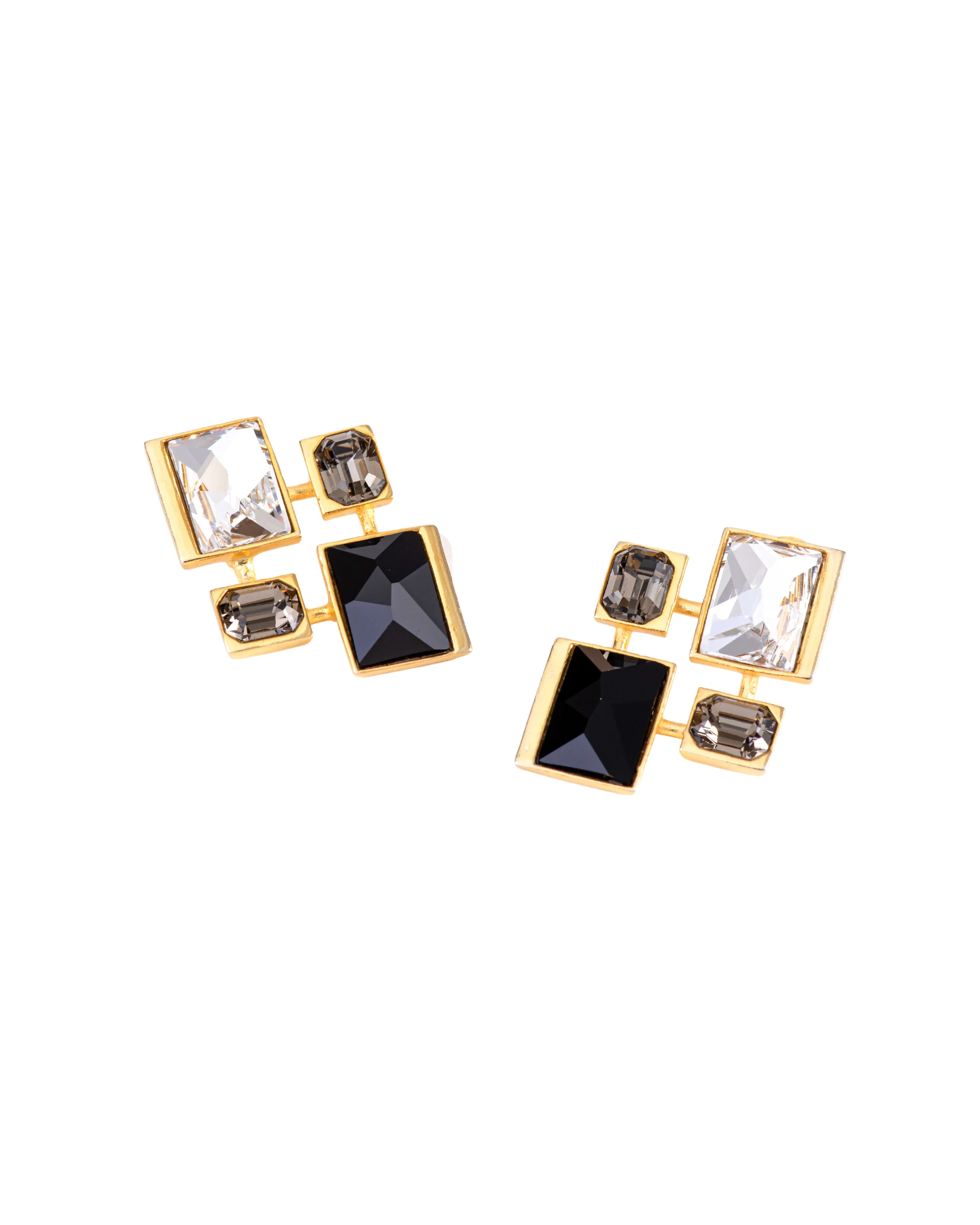 Fashion Jewelry-18k Gold Plated-Earring-Infinity Crystal Signature-Multi-VOYCE1046-Fashion Edit Voyce