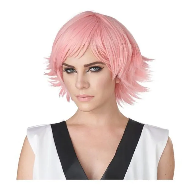 Feathered Cosplay Wig Pastel Rose
