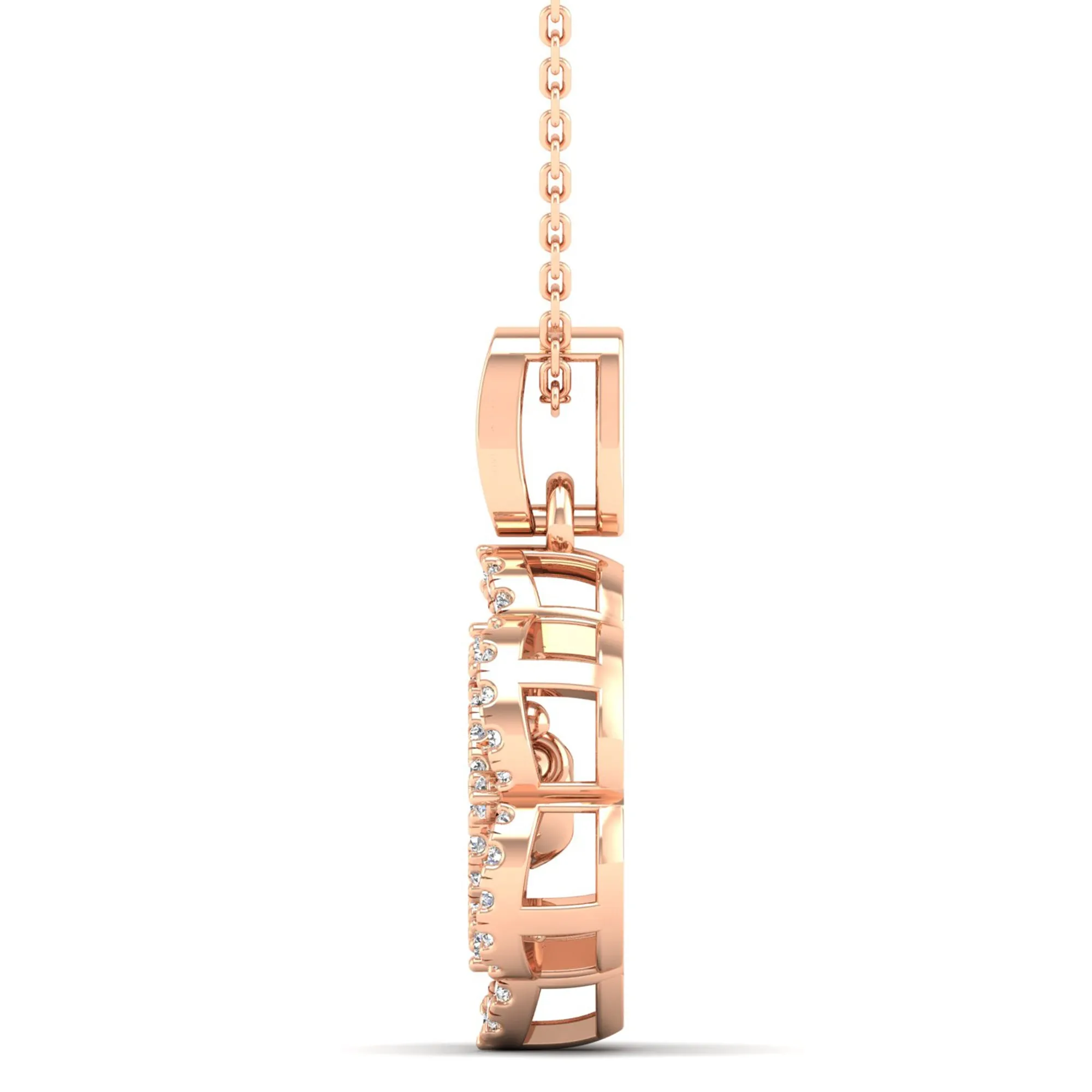 Floral Infinity Dancing Diamond Pendant