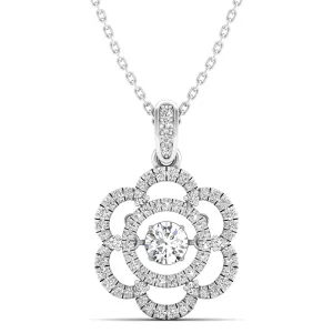 Floral Infinity Dancing Diamond Pendant