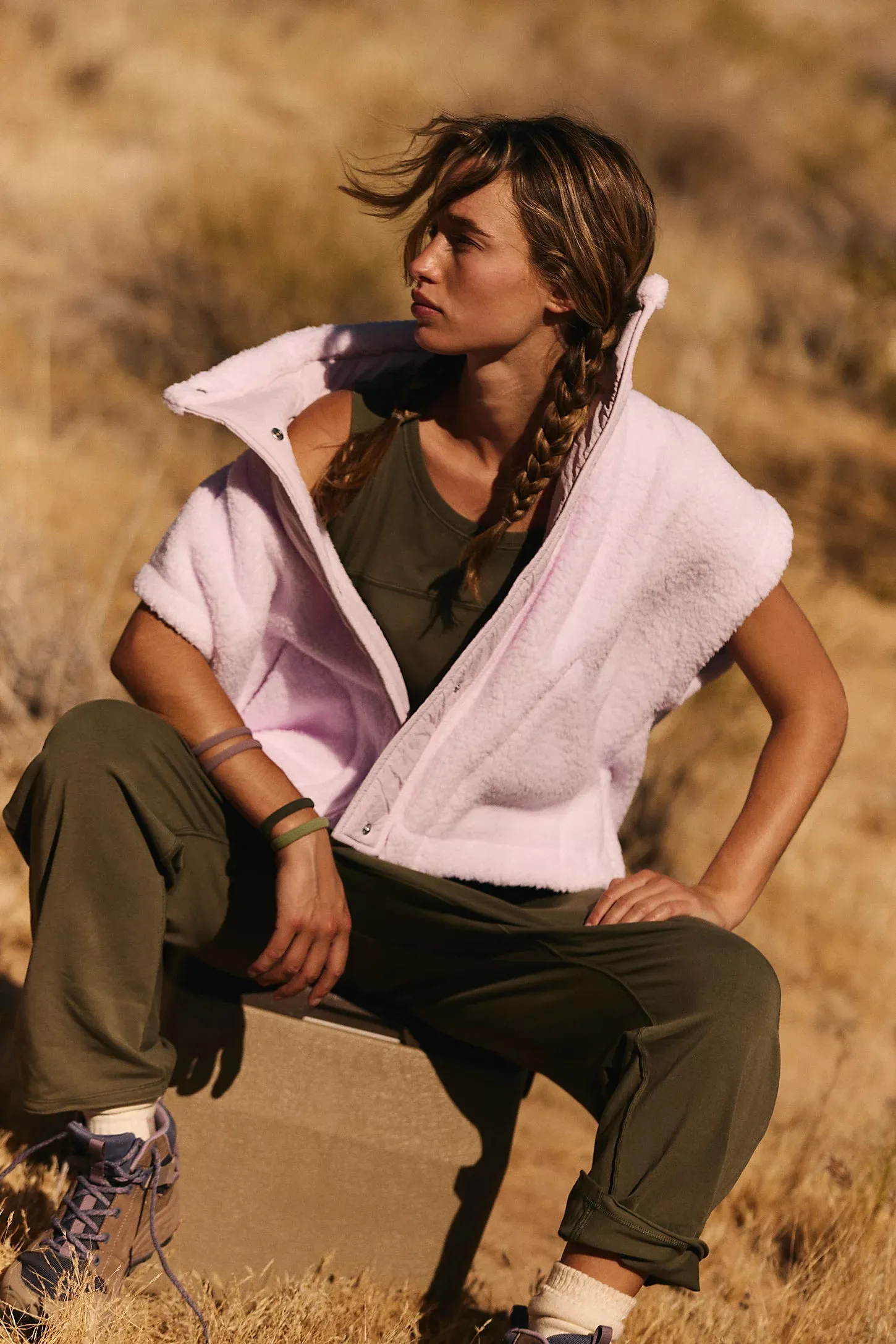 FP MOVEMENT - SCOUT IT OUT FLEECE VEST - ROSE WASH