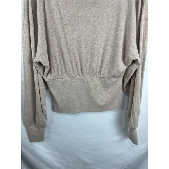 Free People Rose Gold Metallic Sparkling Turtleneck Sweater Womens Size M