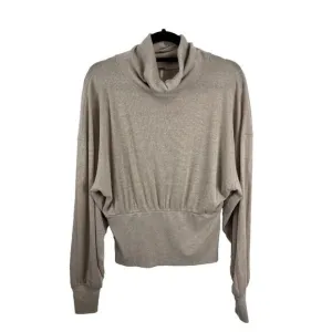 Free People Rose Gold Metallic Sparkling Turtleneck Sweater Womens Size M