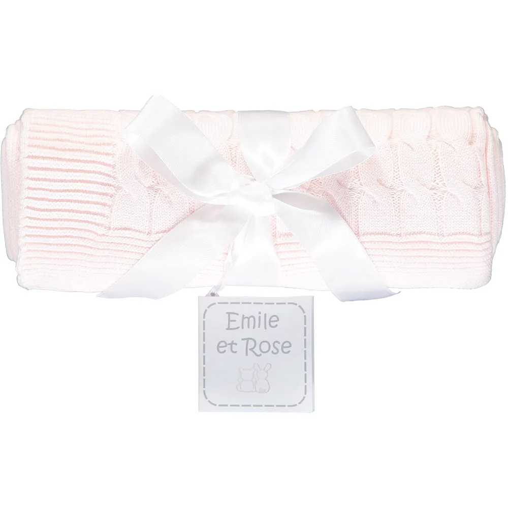 Gillian Pink Knit Baby Blanket