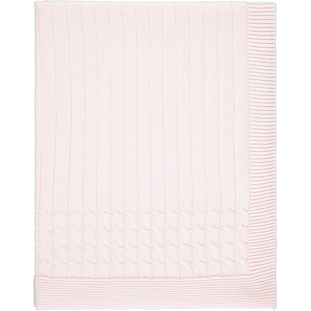 Gillian Pink Knit Baby Blanket