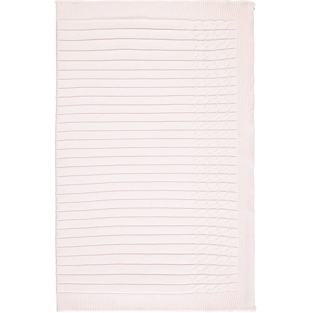 Gillian Pink Knit Baby Blanket